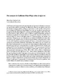 Dos ensayos de Guillermo Díaz-Plaja sobre el siglo XIX / Marcelino Jiménez León | Biblioteca Virtual Miguel de Cervantes