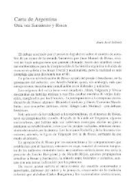 Carta de Argentina. Otra vez Sarmiento y Rosas / Juan José Sebreli | Biblioteca Virtual Miguel de Cervantes