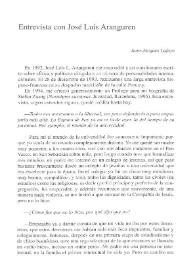 Entevista con José Luis Aranguren / Jean-Jacques Lafaye | Biblioteca Virtual Miguel de Cervantes
