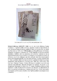 Editorial Biblioteca (1965-1977 / 2015- ) [Semblanza] / Bernardo Orge | Biblioteca Virtual Miguel de Cervantes