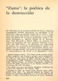 "Zama": la poética de la destrucción / Noemí Ulla
 | Biblioteca Virtual Miguel de Cervantes