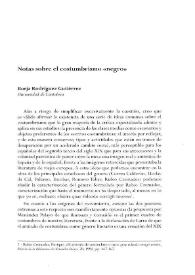 Notas sobre el costumbrismo "negro" / Borja Rodríguez Gutiérrez | Biblioteca Virtual Miguel de Cervantes