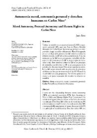 Autonomía moral, autonomía personal y derechos humanos en Carlos Nino / Juan Iosa | Biblioteca Virtual Miguel de Cervantes