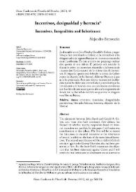 Incentivos, desigualdad y herencia / Alejandro Berrotarán | Biblioteca Virtual Miguel de Cervantes