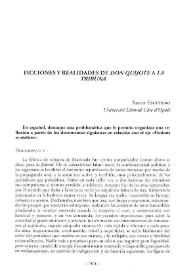Ficciones y realidades de "Don Quijote" a "La Tribuna" / Xavier Escudero | Biblioteca Virtual Miguel de Cervantes