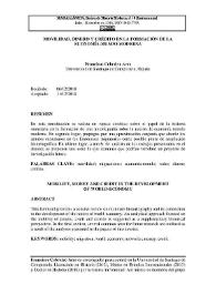 Movilidad, dinero y crédito en la formación de la economía-mundo moderna / Francisco Cebreiro Ares | Biblioteca Virtual Miguel de Cervantes