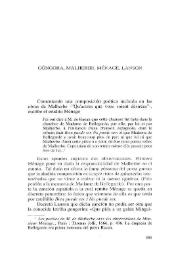 Góngora, Malherbe, Ménage, Lanson / Maxime Chevalier | Biblioteca Virtual Miguel de Cervantes