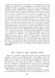 Dos fábulas del antiguo Perú / Javier I. Núñez | Biblioteca Virtual Miguel de Cervantes