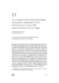 La construcción de la identidad personal y nacional en los "Comentarios reales" del Inca Garcilaso de la Vega
 / Santiago Sevilla Vallejo
 | Biblioteca Virtual Miguel de Cervantes