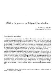Sátira de guerra en Miguel Hernández / José María Balcells | Biblioteca Virtual Miguel de Cervantes
