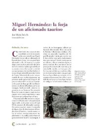Miguel Hernández: la forja de un aficionado taurino / José María Balcells | Biblioteca Virtual Miguel de Cervantes