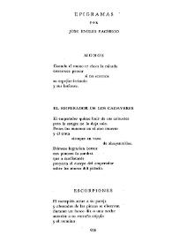 Epigramas / por José Emilio Pacheco | Biblioteca Virtual Miguel de Cervantes