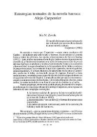 Estrategias textuales de la novela barroca: Alejo Carpentier / Iris M. Zavala | Biblioteca Virtual Miguel de Cervantes