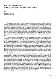 Poética y profética: ambivalencia en Miguel Hernández / Iris M. Zavala | Biblioteca Virtual Miguel de Cervantes