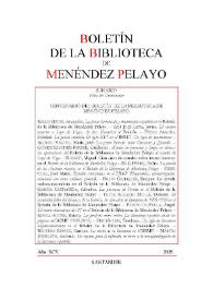 Boletín de la Biblioteca de Menéndez Pelayo. Año XCV, 2019 | Biblioteca Virtual Miguel de Cervantes
