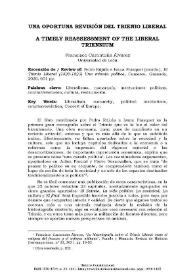 Una oportuna revisión del Trienio Liberal / Francisco Carantoña Álvarez | Biblioteca Virtual Miguel de Cervantes