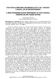 Una nueva síntesis interpretativa del Trienio Liberal en su bicentenario / Juan Luis Simal | Biblioteca Virtual Miguel de Cervantes