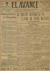 El Avance : diario independiente. Miembro de la prensa asociada de los estados: "pro-patria". Año II, núm. 539, 13 de octubre de 1912 | Biblioteca Virtual Miguel de Cervantes