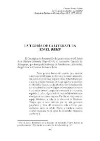 La teoría de la literatura en el BBMP / Carmen Becerra Suárez | Biblioteca Virtual Miguel de Cervantes