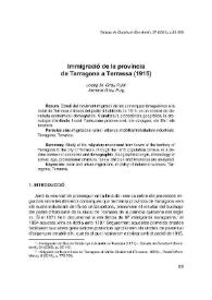 Immigració de la província de Tarragona a Terrasa (1915) / Josep M. Grau i Pujol, Armand Grau Puig | Biblioteca Virtual Miguel de Cervantes