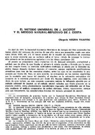 El método universal de J. Jacotot y el método natural reflexivo de J. Costa / Olegario Negrín Fajardo | Biblioteca Virtual Miguel de Cervantes