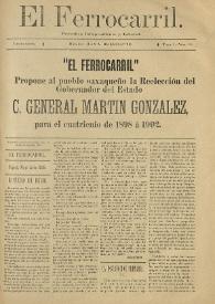 El Ferrocarril : periódico independiente y liberal. Cuarta época, tomo I, núm. 41, 22 de mayo de 1898 | Biblioteca Virtual Miguel de Cervantes