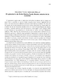 El epistolario de Doña Emilia Pardo Bazán, estado de la cuestión  / Dolores Thion Soriano-Mollá | Biblioteca Virtual Miguel de Cervantes
