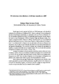 El retorno a los clásicos: el útimo Azorín en "ABC" | Biblioteca Virtual Miguel de Cervantes