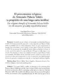 El pensamiento religioso de Armando Palacio Valdés (a propósito de una larga carta inédita) / Ana María Freire López  | Biblioteca Virtual Miguel de Cervantes