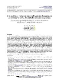 Evaluación de variables meteorológicas modeladas para determinar el clima de ciudades costeras argentinas / Federico Ferrelli, María Luján Bustos, Gerardo Miguel Eduardo Perillo , María Cintia Piccolo | Biblioteca Virtual Miguel de Cervantes