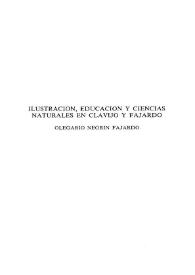 Ilustración, Educación y Ciencias Naturales en Clavijo y Fajardo / Olegario Negrín Fajardo | Biblioteca Virtual Miguel de Cervantes