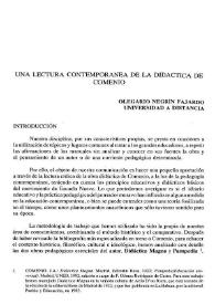 Una lectura contemporánea de la didáctica de Comenio / Olegario Negrín Fajardo | Biblioteca Virtual Miguel de Cervantes