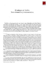 El milagro de Teófilo. Texto dramático y texto narrativo / Mercedes Brea | Biblioteca Virtual Miguel de Cervantes