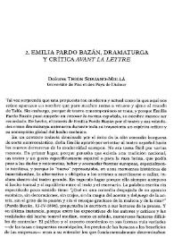 Emilia Pardo Bazán, dramaturga y crítica "avant la lettre" / Dolores Thion Soriano-Mollá | Biblioteca Virtual Miguel de Cervantes