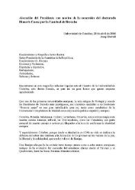 Alocución del Presidente con motivo de la concesión del doctorado Honoris Causa por la Facultad de Derecho, Universidad de Coímbra. Coímbra, 28 de abril de 2006 | Biblioteca Virtual Miguel de Cervantes