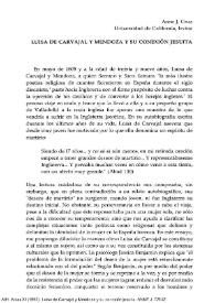 Luisa de Carvajal y Mendoza y su conexión jesuita / Anne J. Cruz | Biblioteca Virtual Miguel de Cervantes