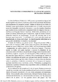 Metateatro y feminismo en "El color de agosto", de Paloma Pedrero / John P. Gabriele | Biblioteca Virtual Miguel de Cervantes