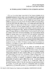El "poema largo" femenino en la España actual / Sharon Keefe Ugalde | Biblioteca Virtual Miguel de Cervantes