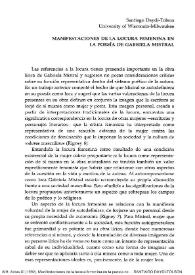 Manifestaciones de la locura femenina en la poesía de Gabriela Mistral / Santiago Daydí-Tolson | Biblioteca Virtual Miguel de Cervantes