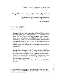 El republicanismo frente al liberalismo igualitario  / Luciano Venezia | Biblioteca Virtual Miguel de Cervantes