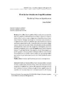 El rol de las virtudes en el republicanismo / Anna Richter | Biblioteca Virtual Miguel de Cervantes