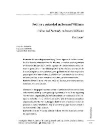 Política y autoridad en Bernard Williams / Pau Luque | Biblioteca Virtual Miguel de Cervantes
