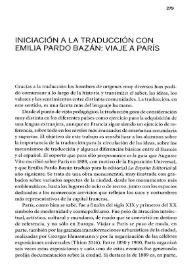Iniciación a la traducción con Emilia Pardo Bazán: viaje a París / Dolores Thion Soriano-Mollá | Biblioteca Virtual Miguel de Cervantes