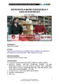 Entrevista a Mario Pedrazuela y Carlos Rodríguez (La Uña Rota) | Biblioteca Virtual Miguel de Cervantes