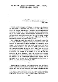 "El pájaro mosca": palabra de la madre, escritura del padre / Gabriel Saad | Biblioteca Virtual Miguel de Cervantes