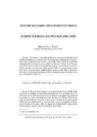 Antonio Machado: conocimiento y lógica / Enrique Gallud Jardiel | Biblioteca Virtual Miguel de Cervantes