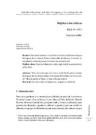 Réplica a las críticas / Francisco Saffie | Biblioteca Virtual Miguel de Cervantes