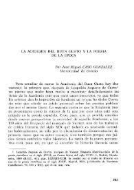 La Academia del Buen Gusto y la poesía de la época / por José Miguel Caso González | Biblioteca Virtual Miguel de Cervantes