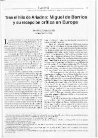 Tras el hilo de Ariadna: Miguel de Barrios y su recepción crítica en Europa / Inmaculada García Gavilán | Biblioteca Virtual Miguel de Cervantes