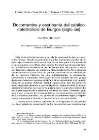 Documentos y escribanía del Cabildo catedralicio de Burgos (siglo XIII)  / Pilar Ostos Salcedo | Biblioteca Virtual Miguel de Cervantes